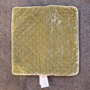 NWT Bella Notte Silk Blend Quilted Throw Pillow Sham 18x18 Sand Green New